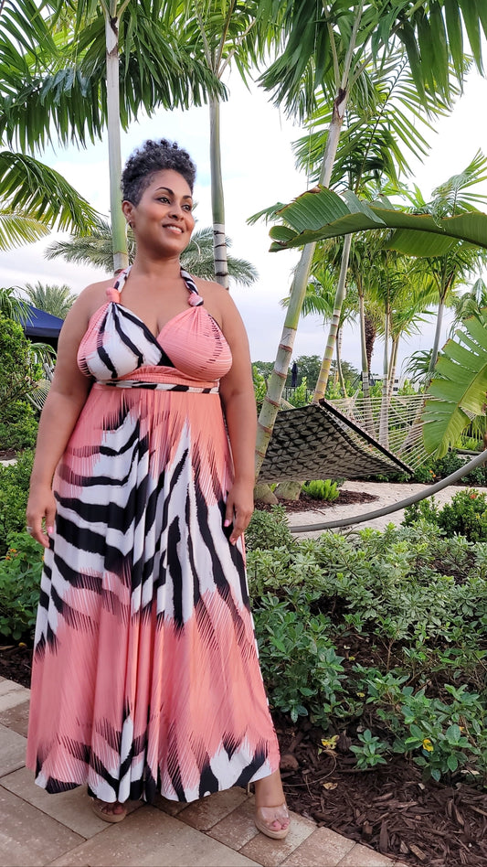 Pretty in Coral Tribal Maxi Plus Size