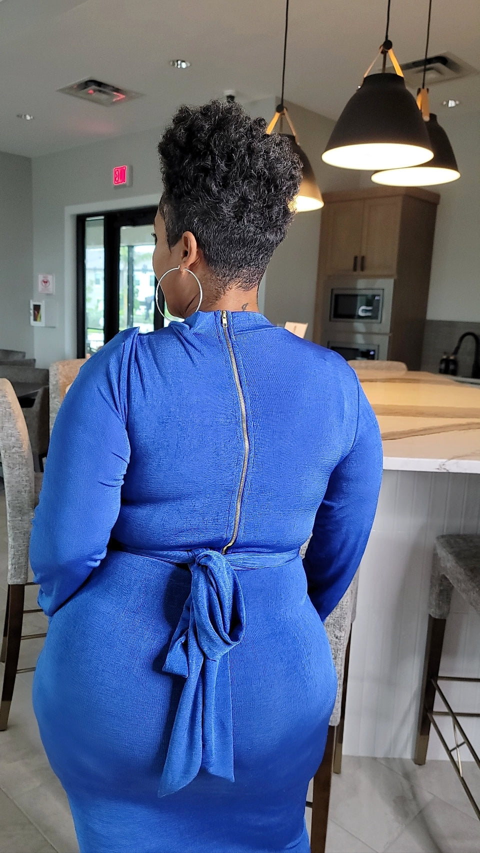 Hug Me Tight Midi Plus Size Dress | Blue