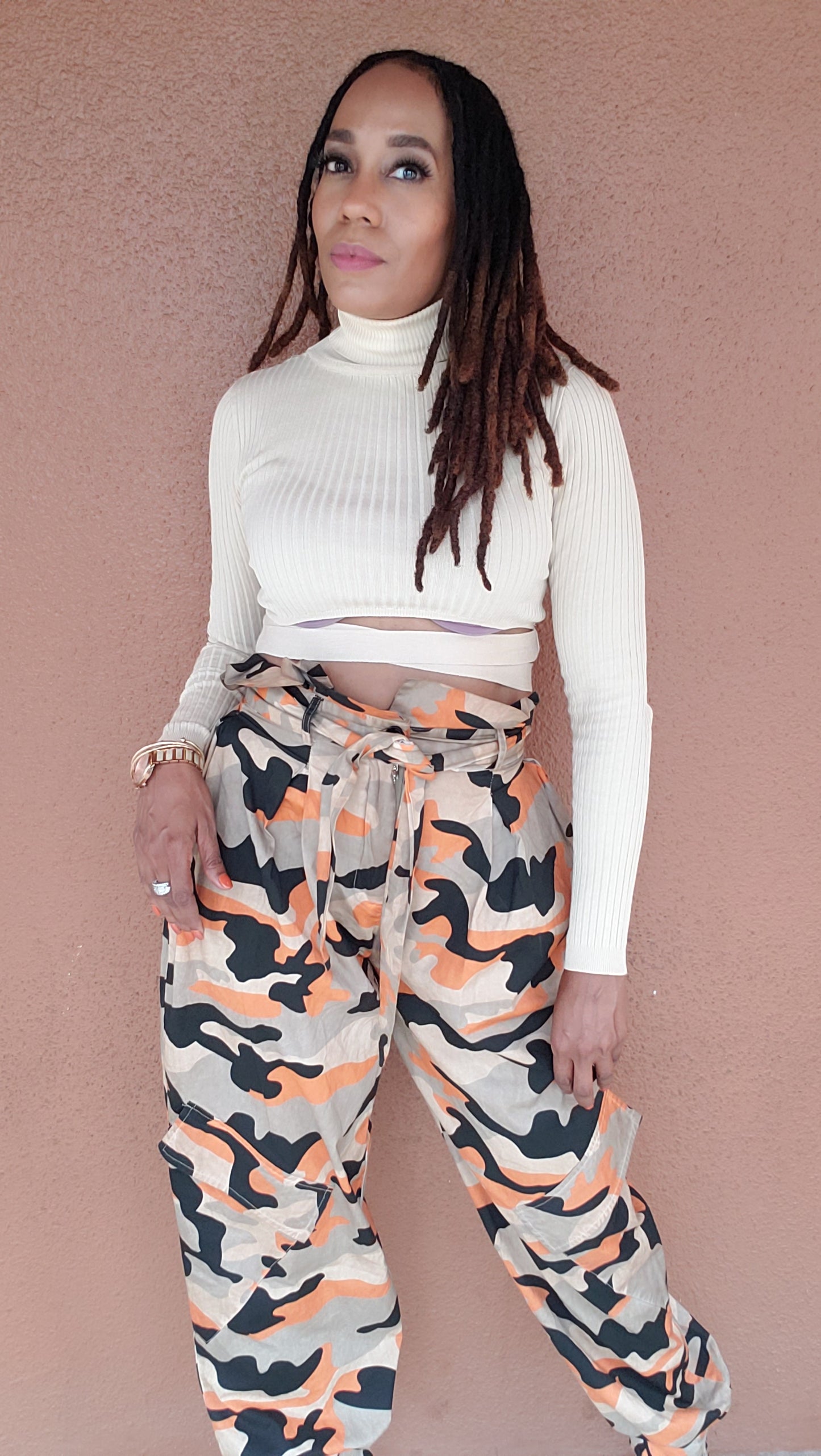 Josephine Turtleneck Crop Top | Taupe