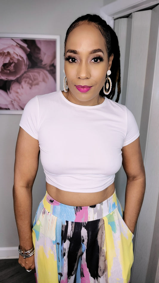 Back Out Crop Tee | White