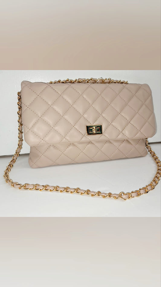 Quilted Faux Leather Clutch