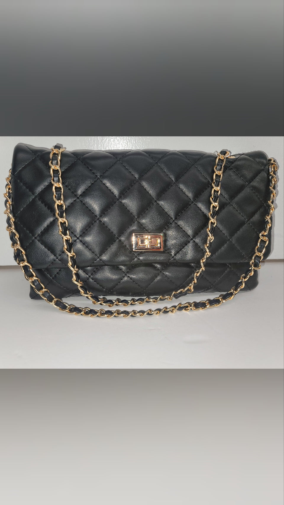 Quilted Faux Leather Clutch