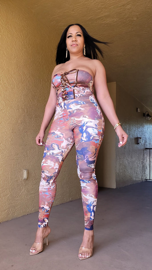 Sin City Eyelet Jumpsuit | Brown