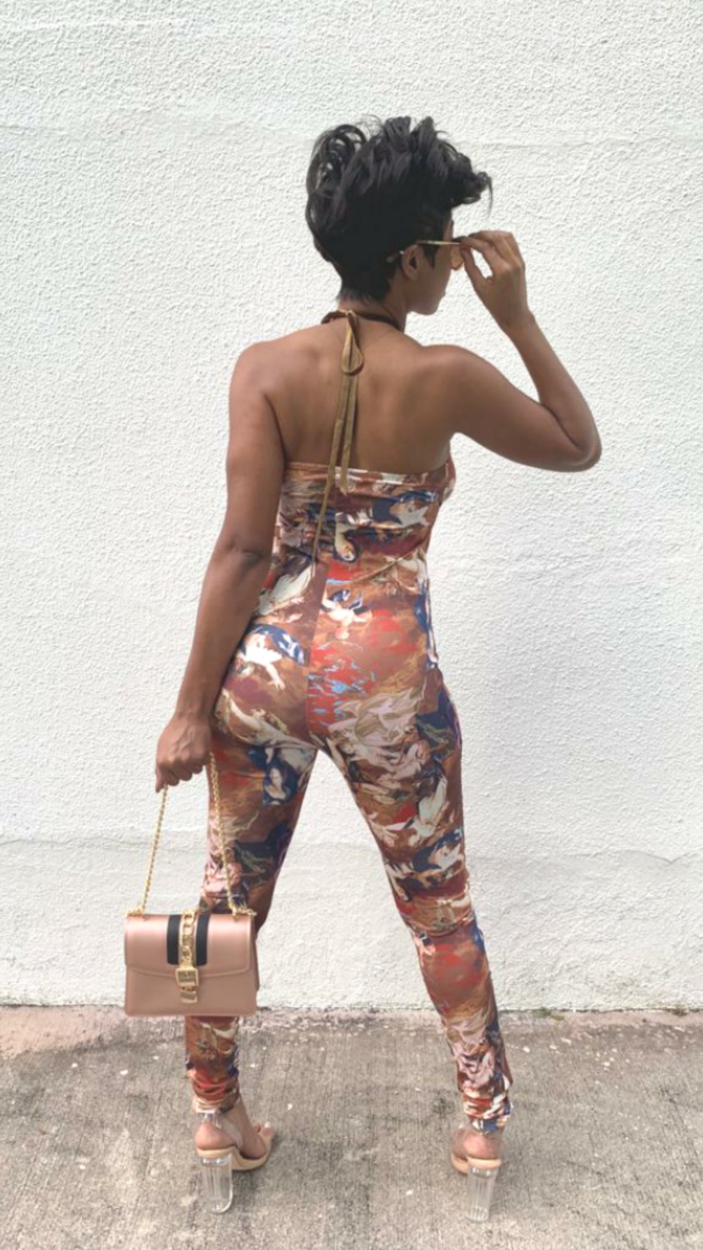 Sin City Eyelet Jumpsuit | Brown