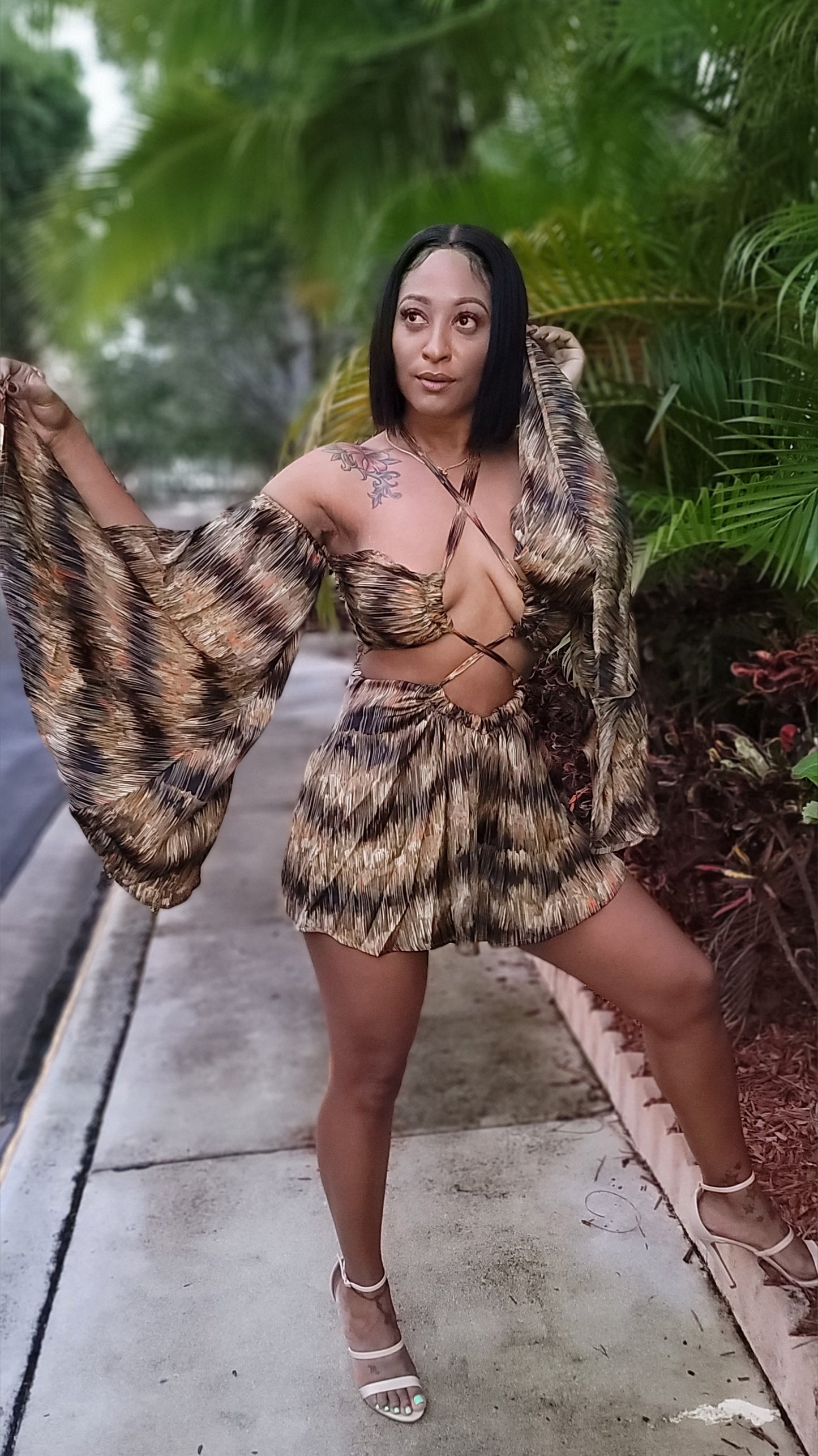 Island Tingz Bohemian Romper | Olive