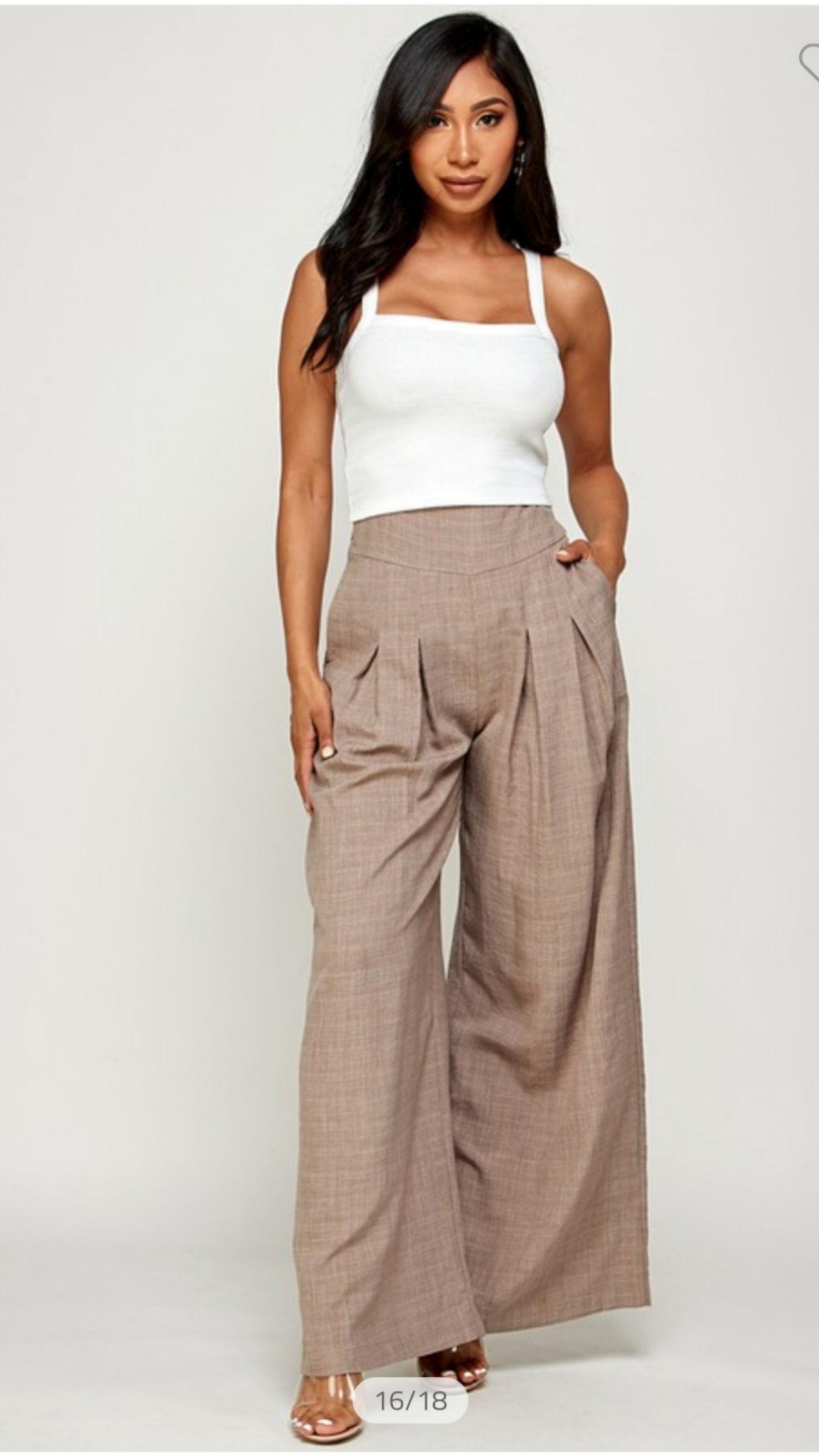 Office Type Palazzo Pants | Mocca