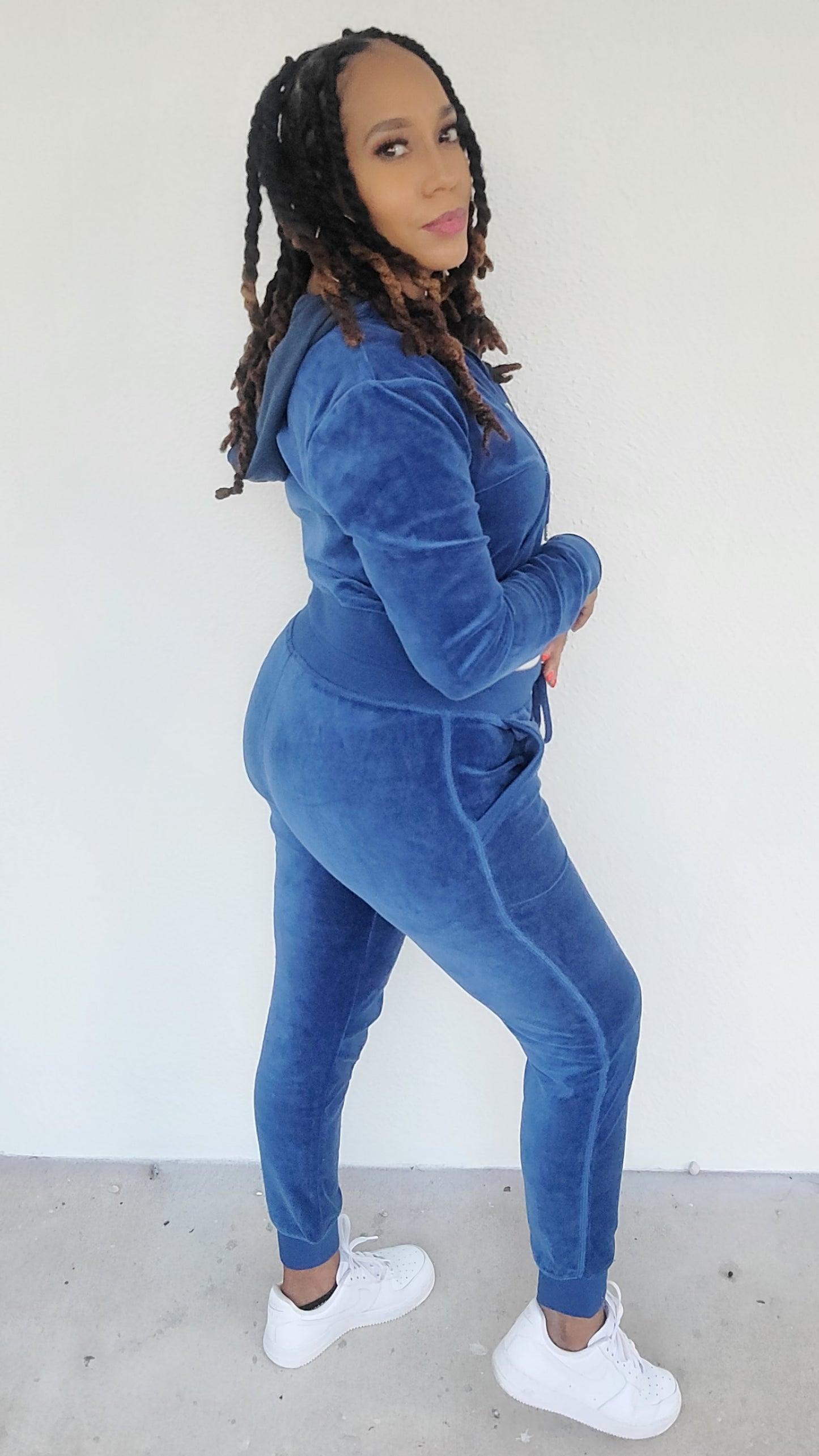 Cozy it Up Velour Jogger Set | Blue