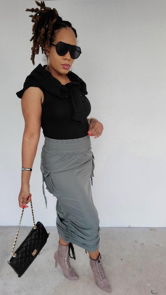 Cargo It Maxi Skirt | Olive