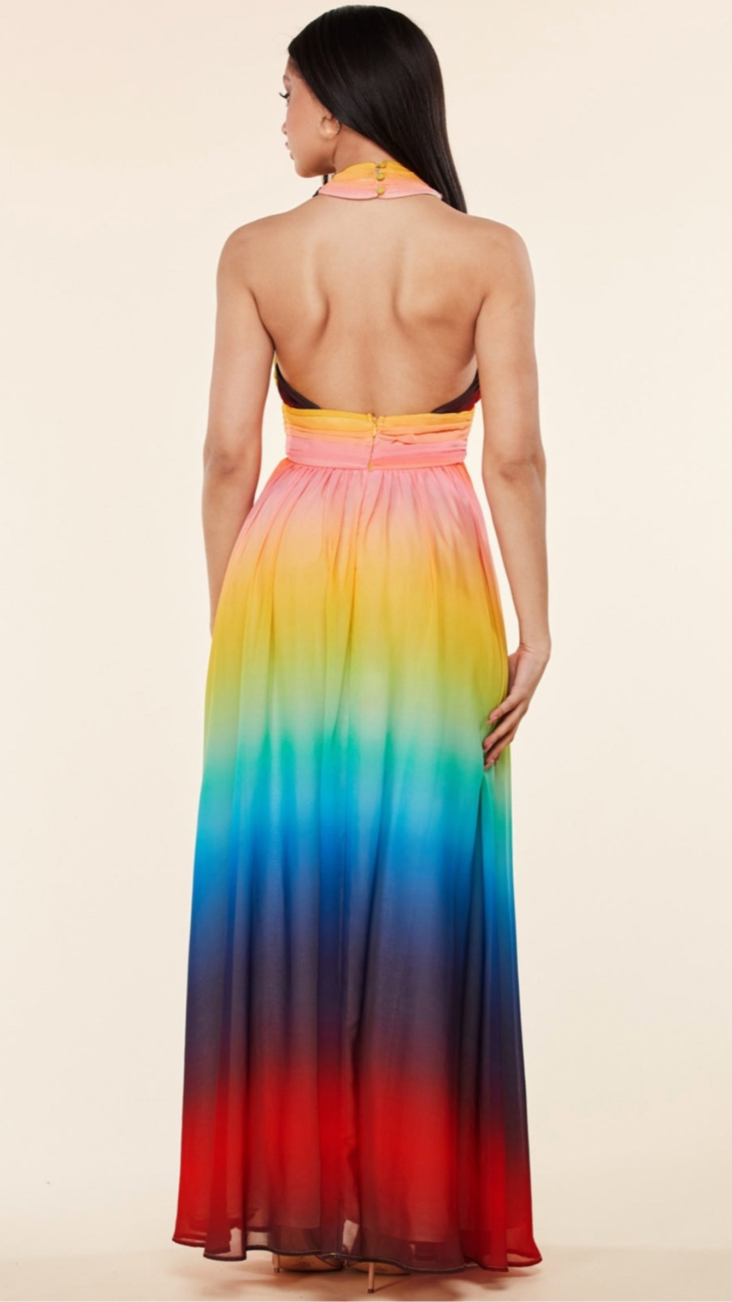 Taste The Rainbow Halter Maxi Dress