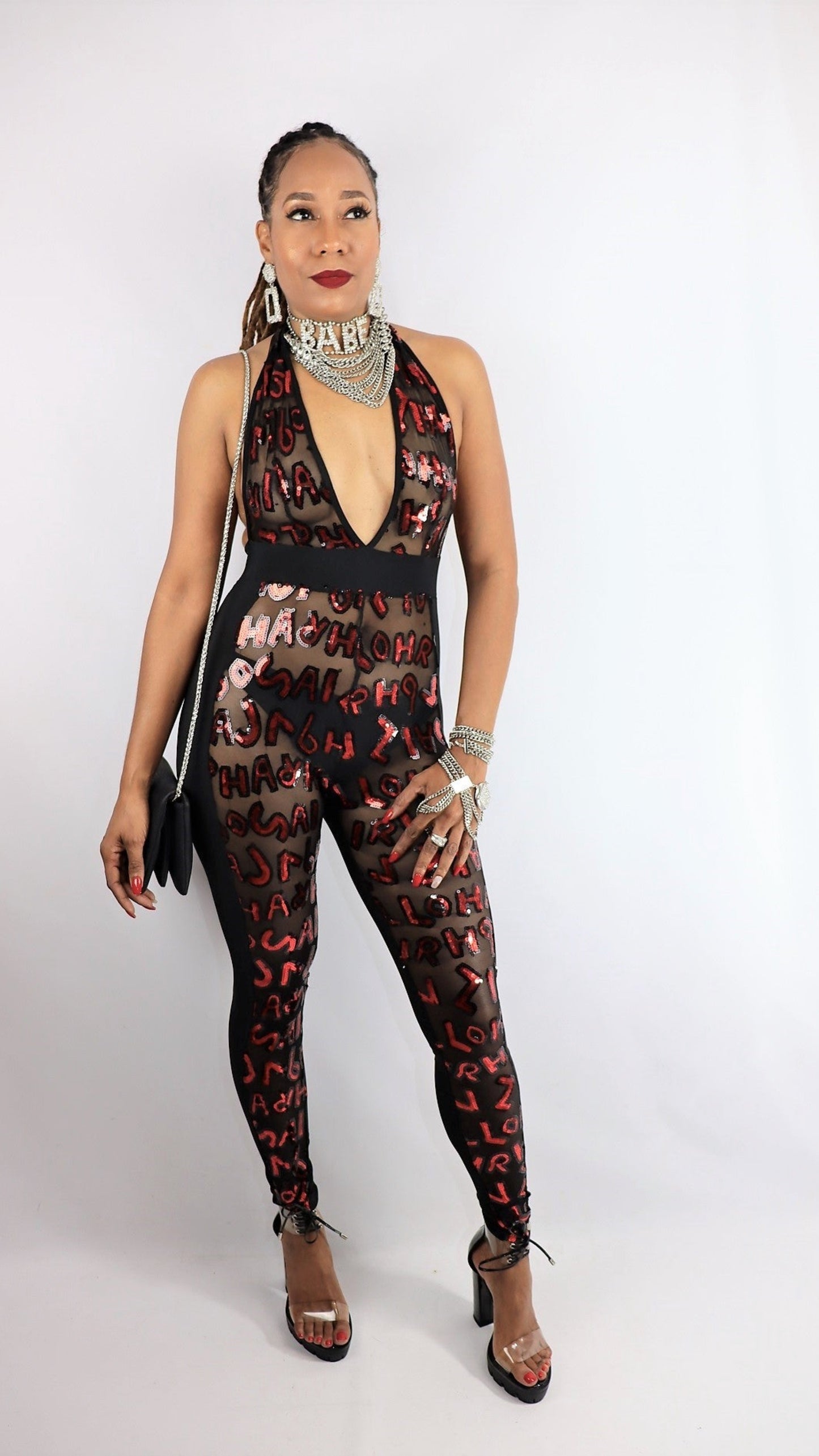 Alphabetical Sequins Jumpsuit