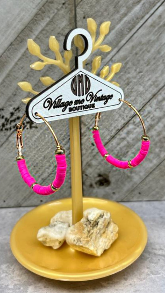 Neon Love Hoop Earrings