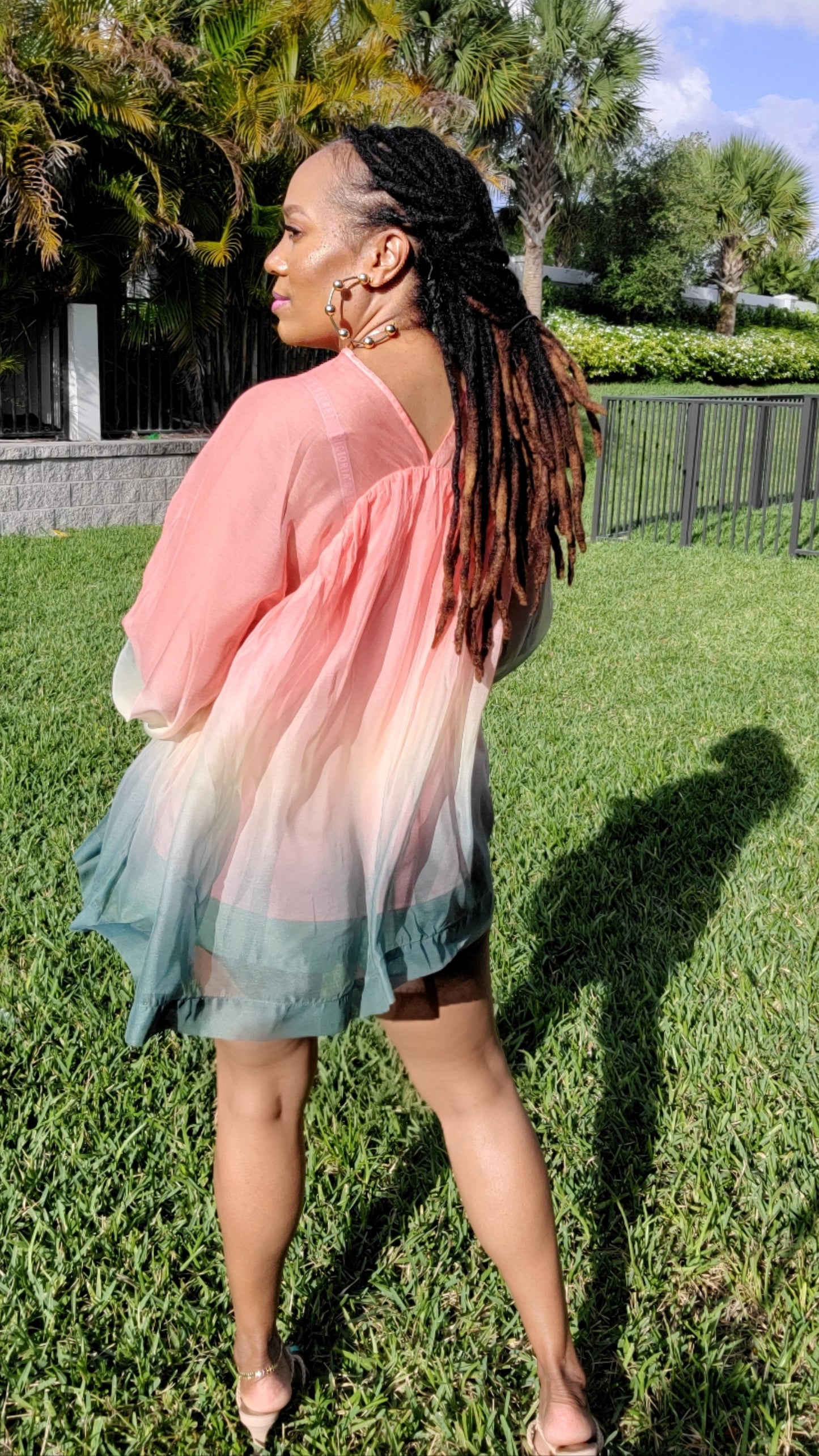 Penelope’ Ombre Coral Short Set