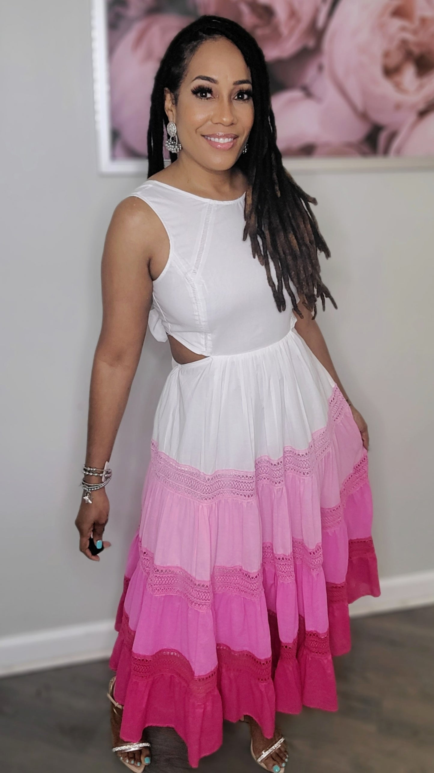 Ombre Coated Midi Maxi | Pink