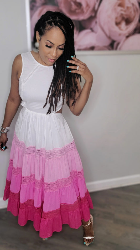 Ombre Coated Midi Maxi | Pink