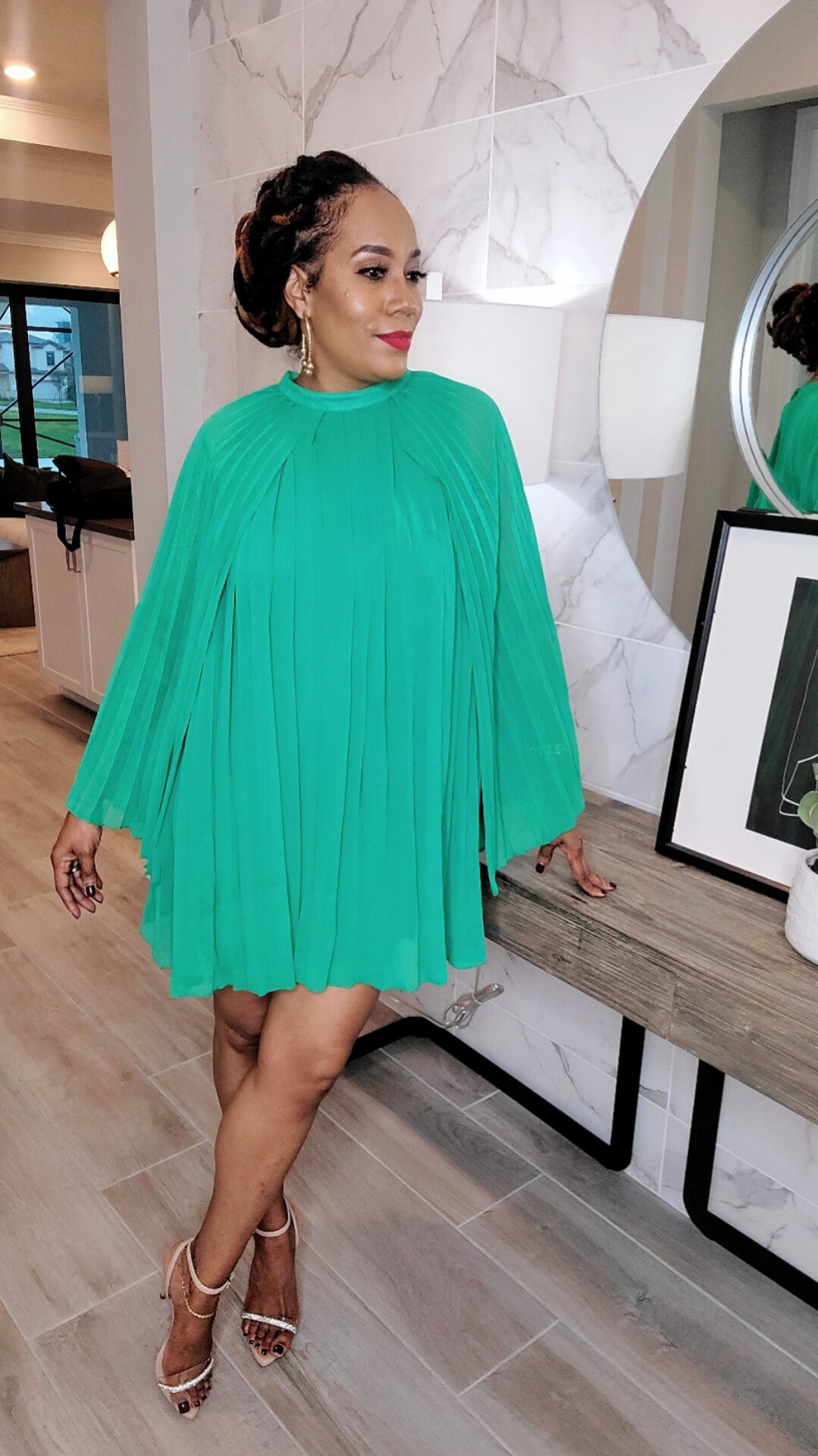 Grace Pleated Chiffon Dress | Emerald VmB Boutique Grace Pleated Chiffon Dress | Emerald VmB Boutique