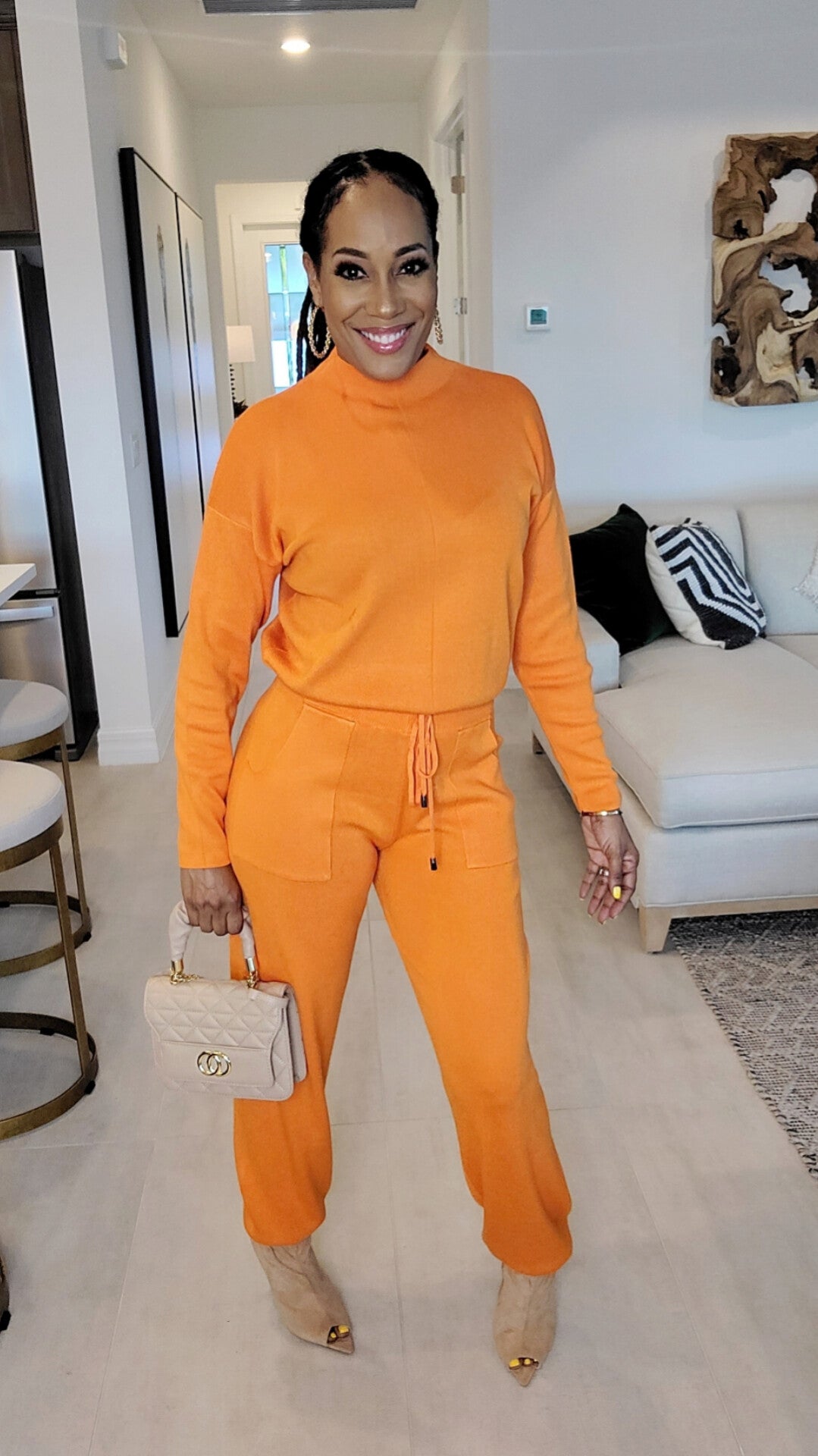 Level Up Cashmere Jogger Set | Orange