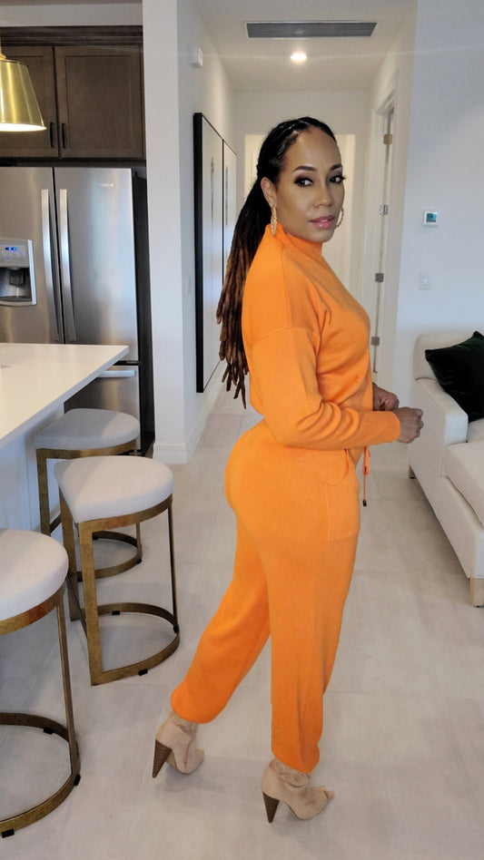 Level Up Cashmere Jogger Set | Orange