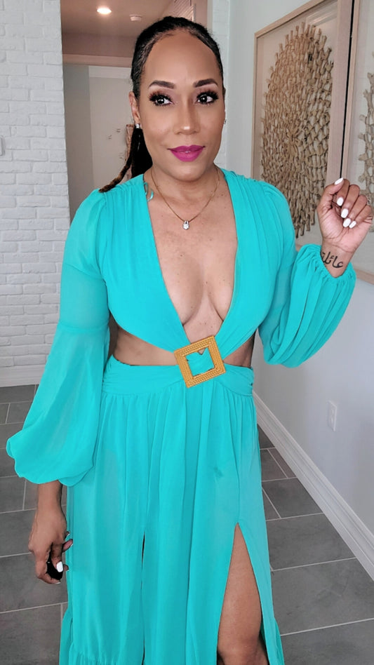 Fantasy Island Maxi Dress | Teal