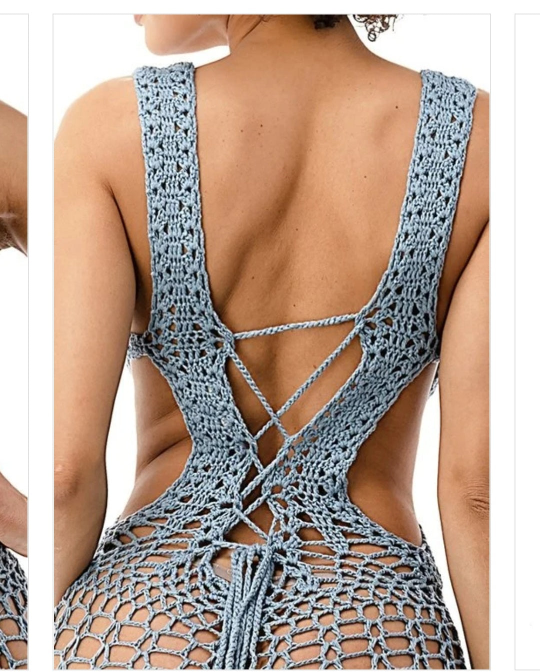 Issa Take Over Crochet Coverup Jumpsuit | Denim Blue
