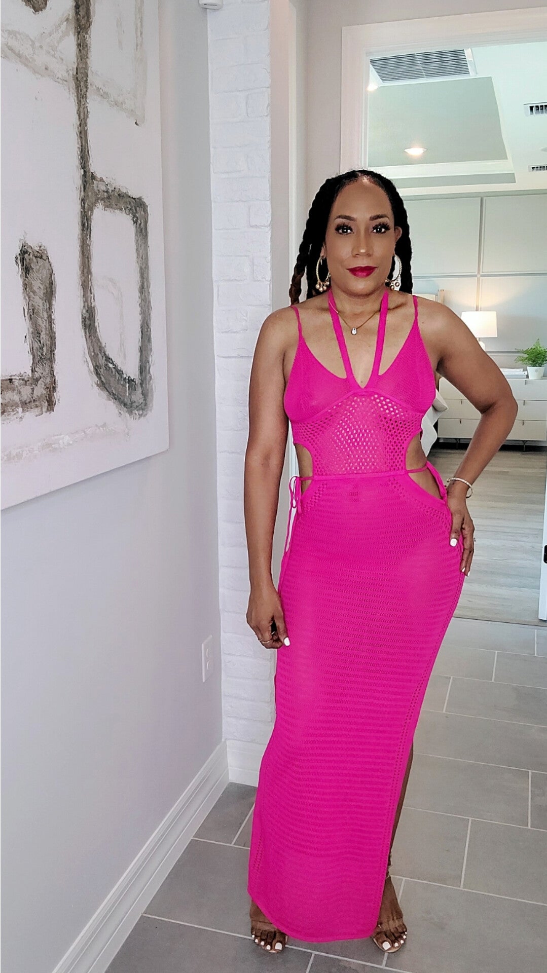 Ocean Love Cover-Up Maxi - Pink & Black